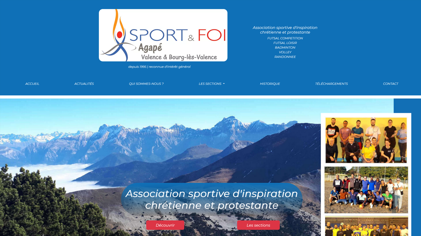 capture accueil site Sport&Foi Valence